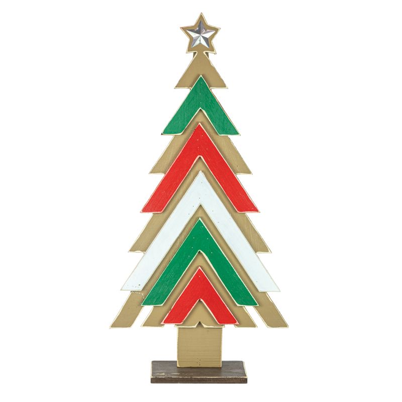 Striped Wooden Christmas Tree