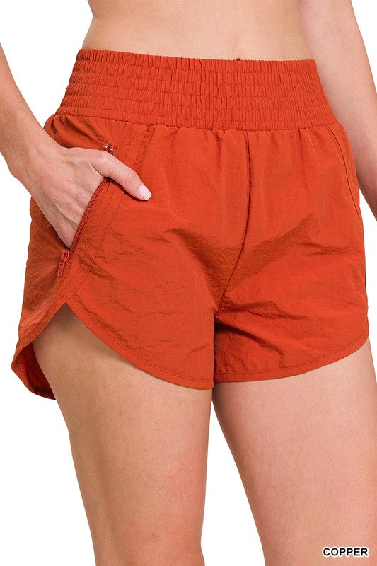 Windbreaker Pocket Running Shorts •Copper•