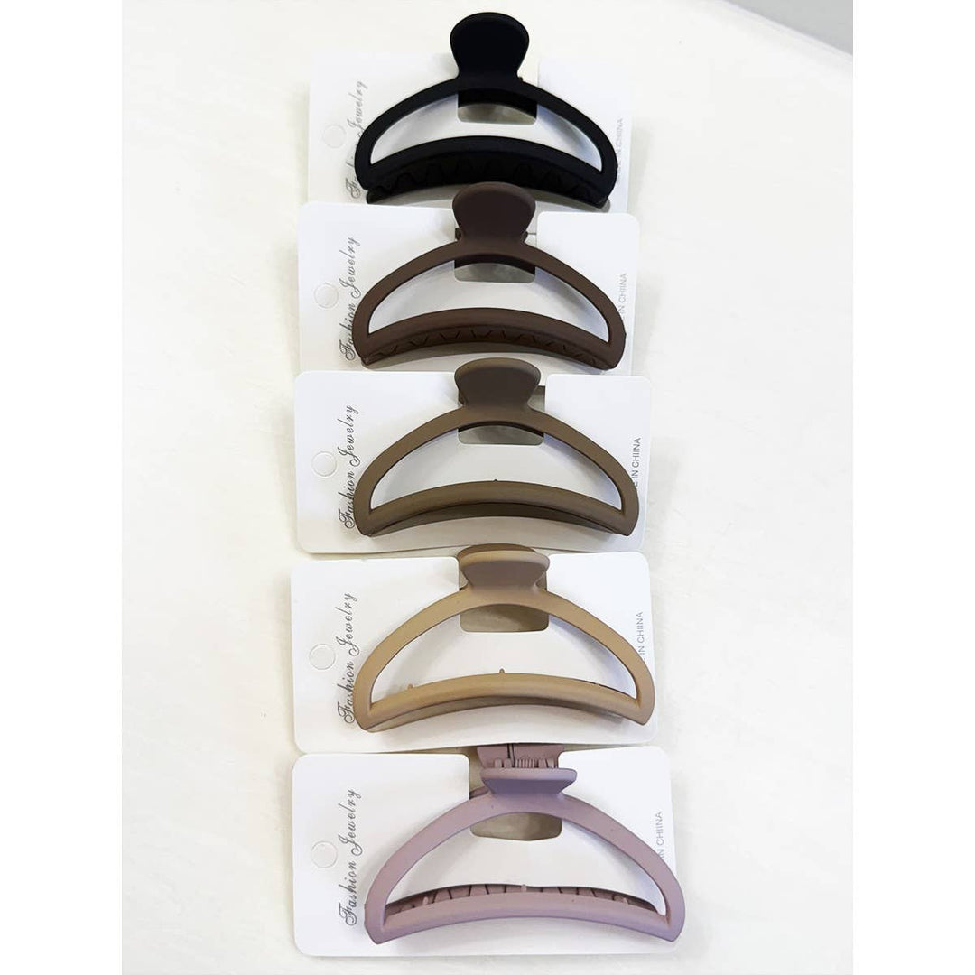Minimalist Matte Half Moon Hair Claw Clips: MIX COLOR