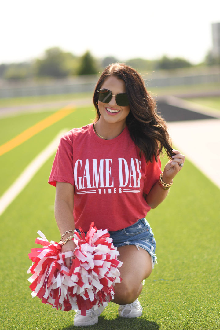 RTS Red Game Day Vibes Tee: Heather Red / M