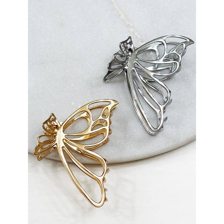 Medium Metal Butterfly Hair Claw: MIX COLOR
