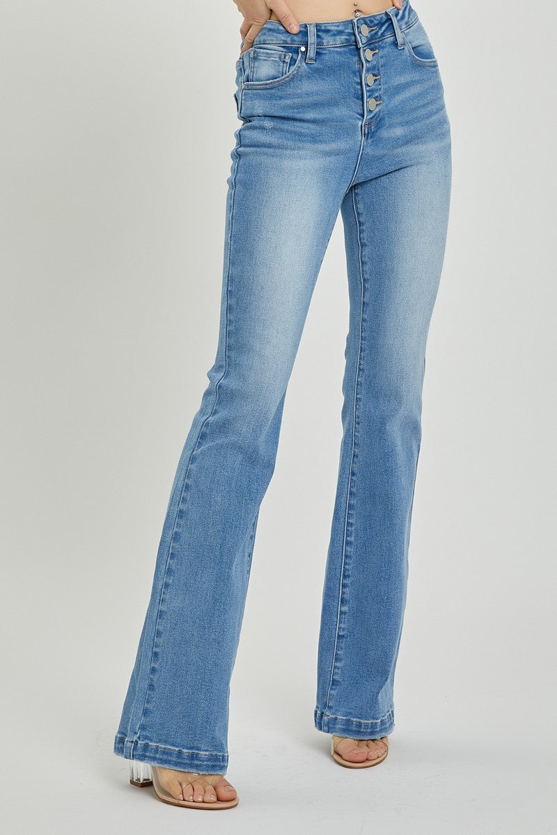 RISEN High Rise Button Fly Bootcut Jeans *ONLINE EXCLUSIVE*