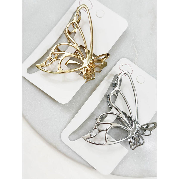 Medium Metal Butterfly Hair Claw: MIX COLOR