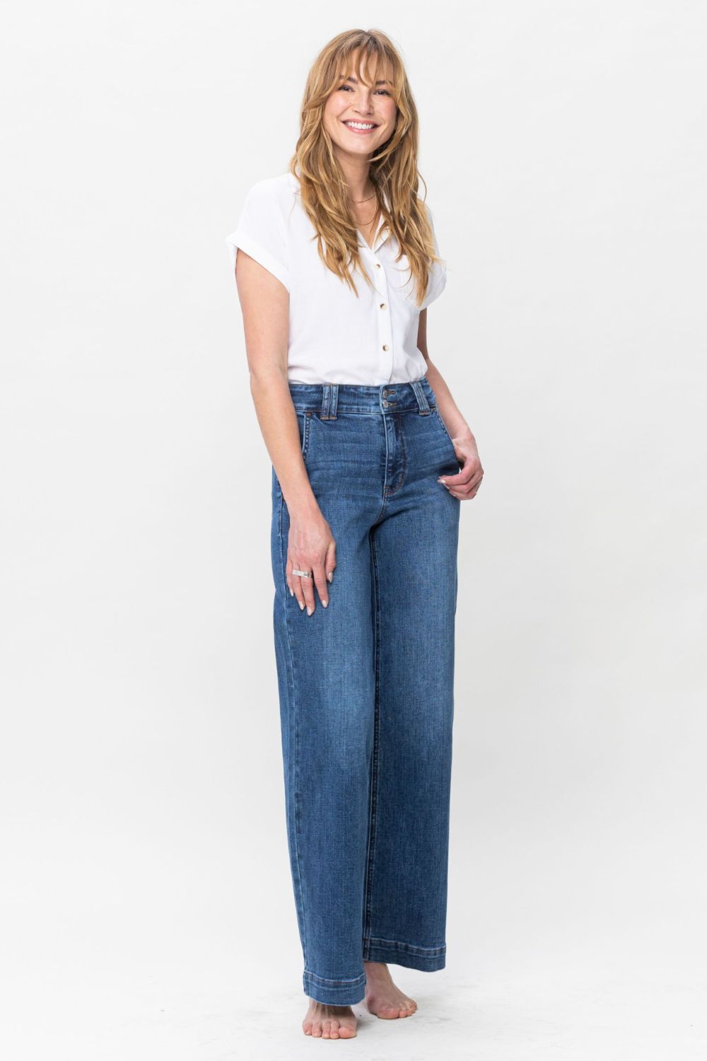 Judy Blue Double Button Wide Leg Jeans *ONLINE EXCLUSIVE*