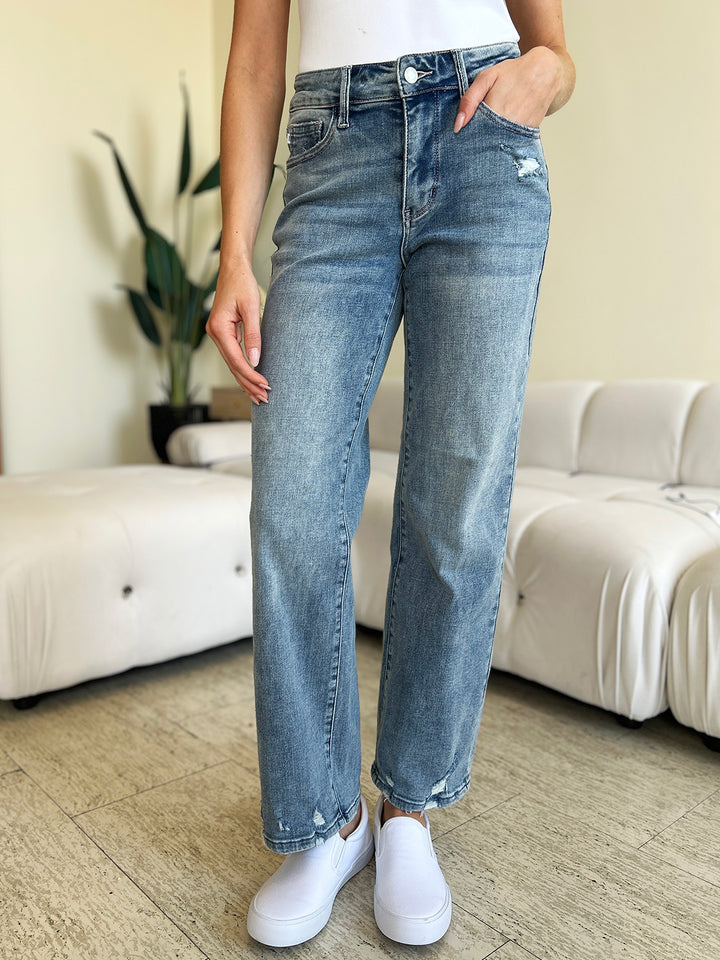 Judy Blue High Waist Distressed Straight Jeans *ONLINE EXCLUSIVE*