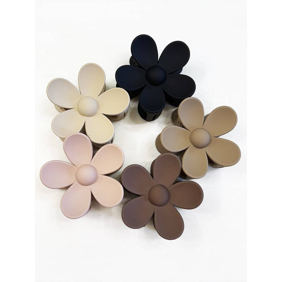 Matte Neutral Color Daisy Hair Clips: MIX COLOR