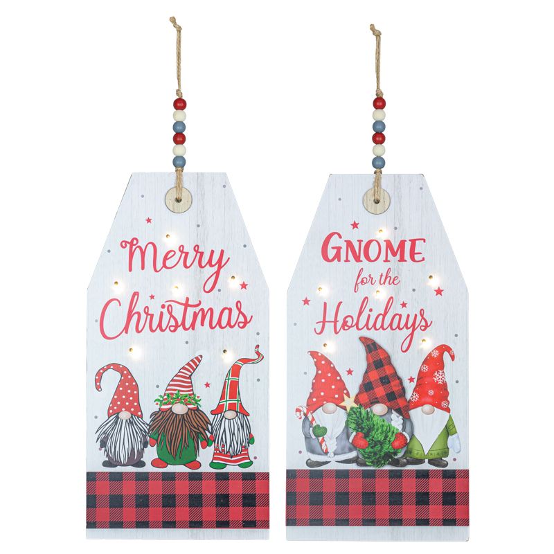 Merry Gnome Tag Hanger with Lights