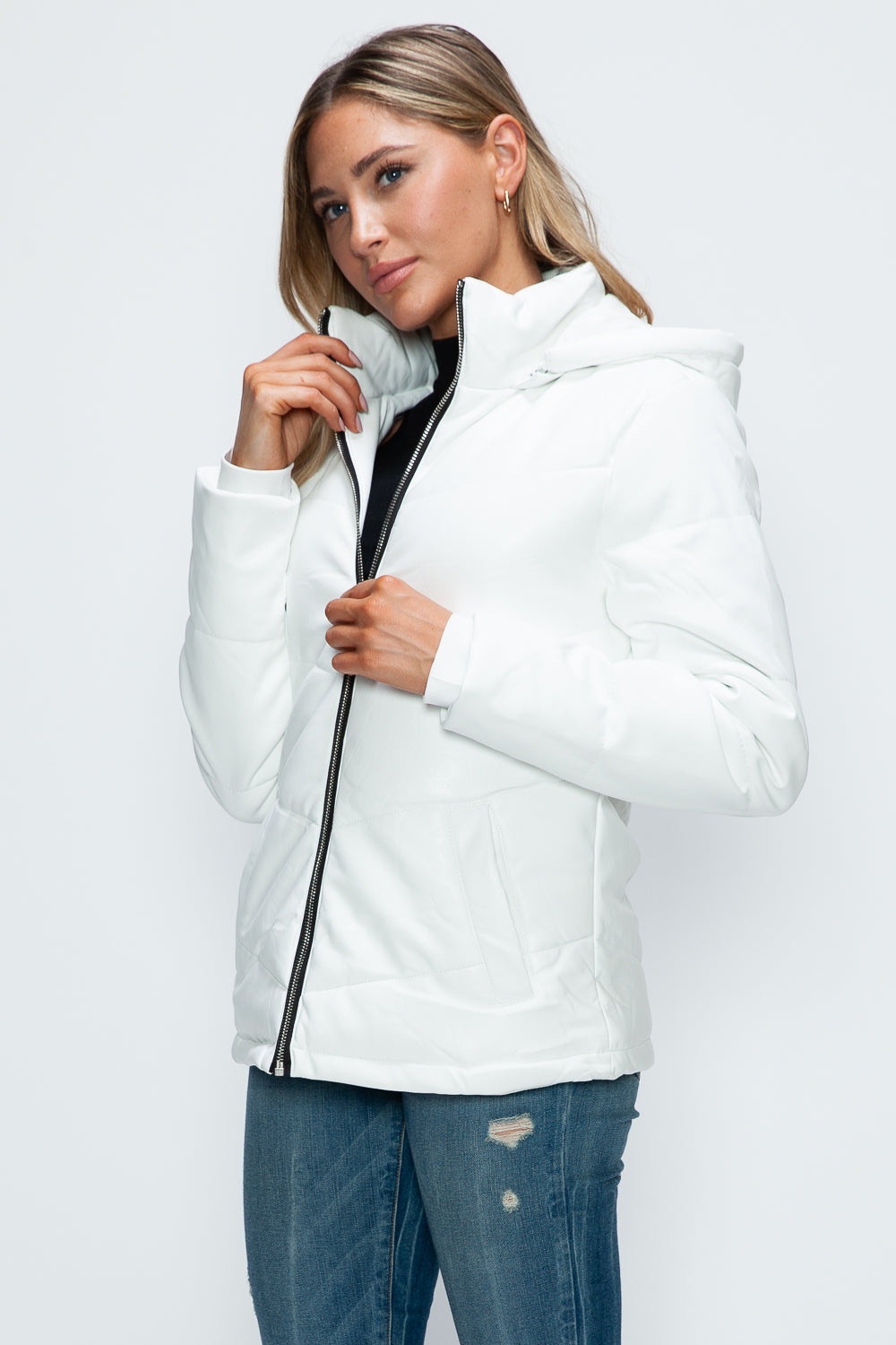 Pocketed Zip Up Puffer Jacket with Removable Hood *ONLINE EXCLUSIVE*