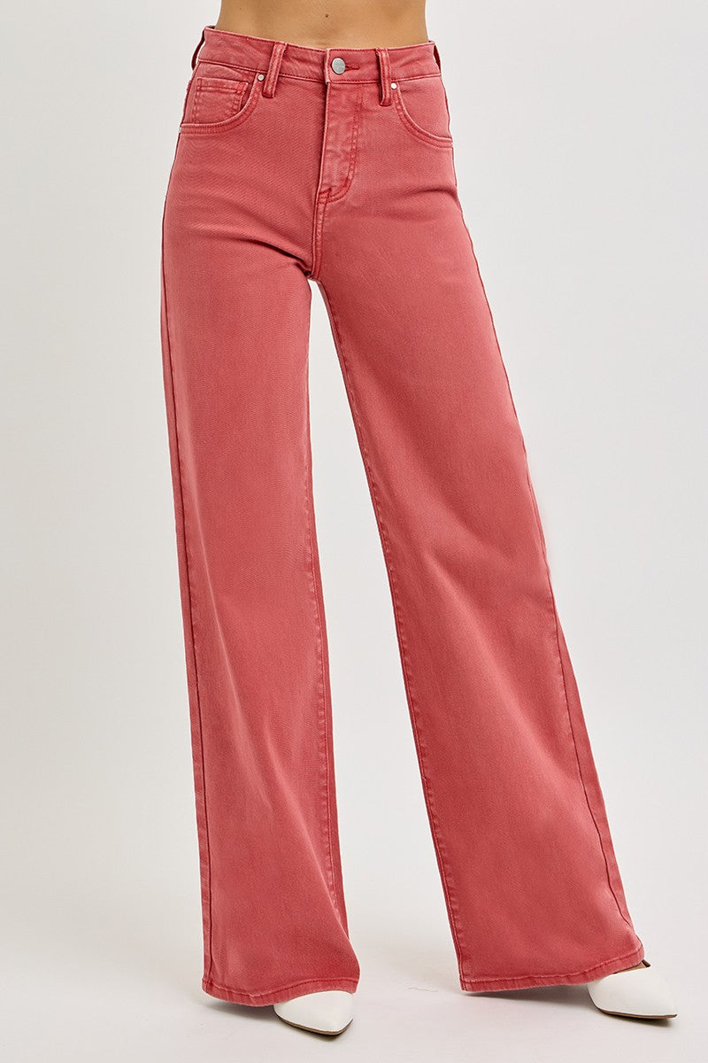 RISEN Full Size High Rise Tummy Control Wide Leg Jeans *ONLINE EXCLUSIVE*