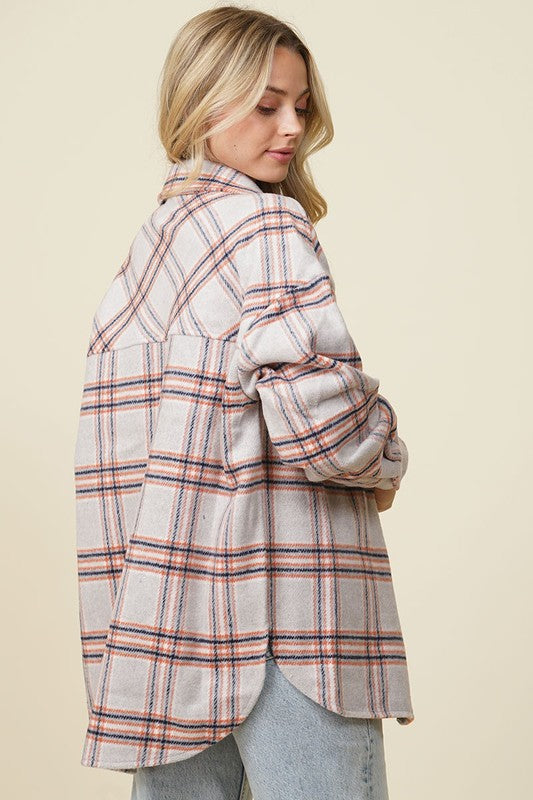 Oversized Plaid Print Shacket