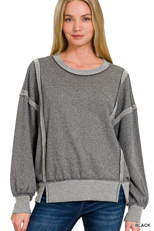 Washed Exposed Seam Sweatshirt