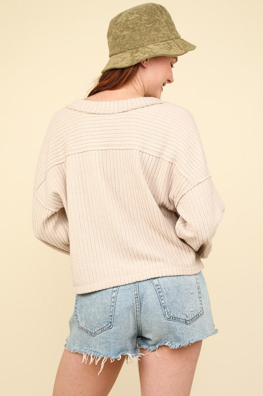 Casual Comfy Soft V-Neck Knit Top