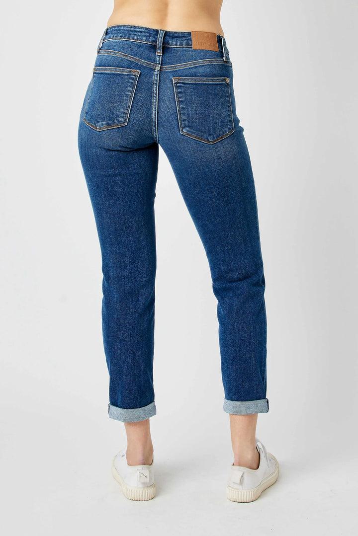 Judy Blue Mid-Rise Distressed Slim Fit Jeans