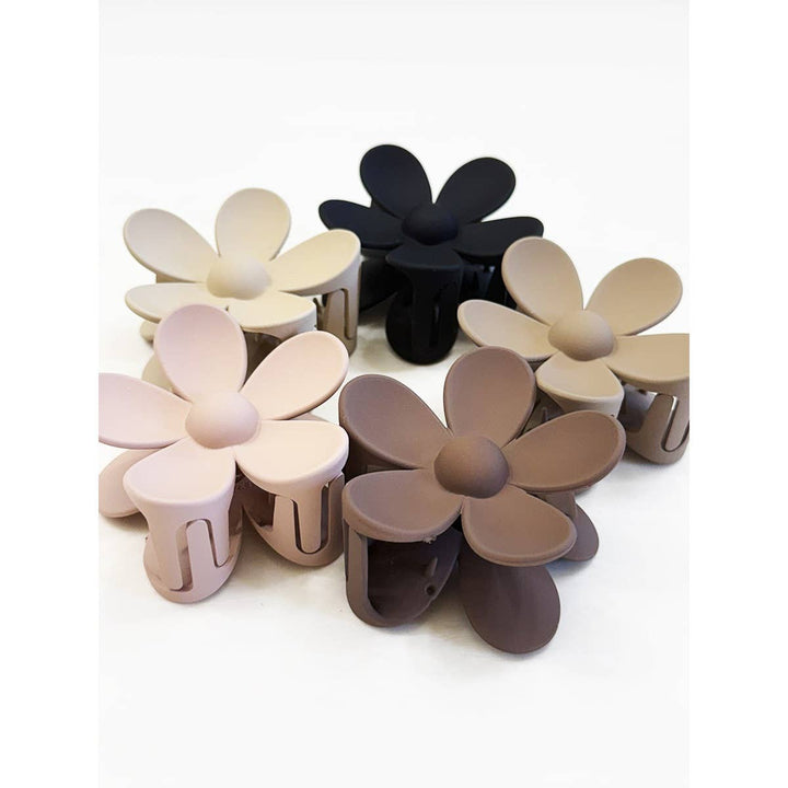 Matte Neutral Color Daisy Hair Clips: MIX COLOR