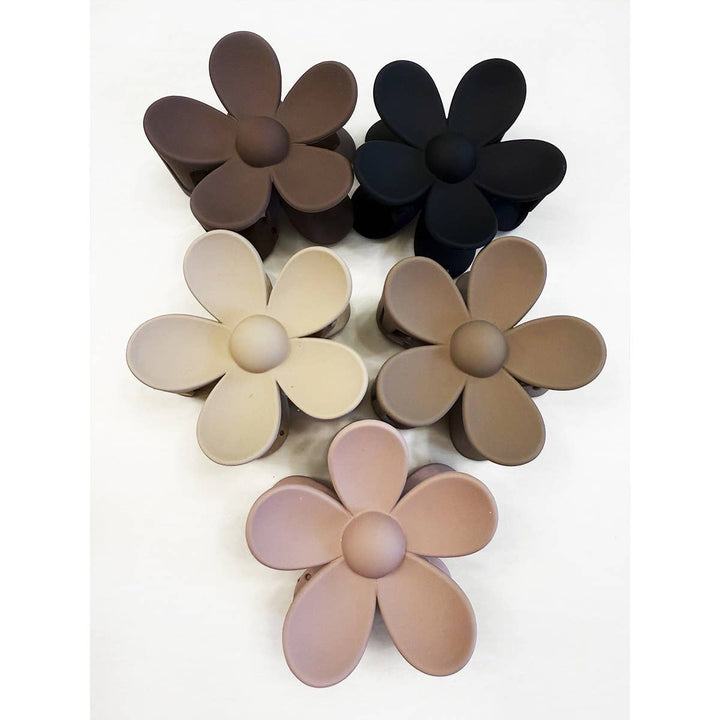 Matte Neutral Color Daisy Hair Clips: MIX COLOR