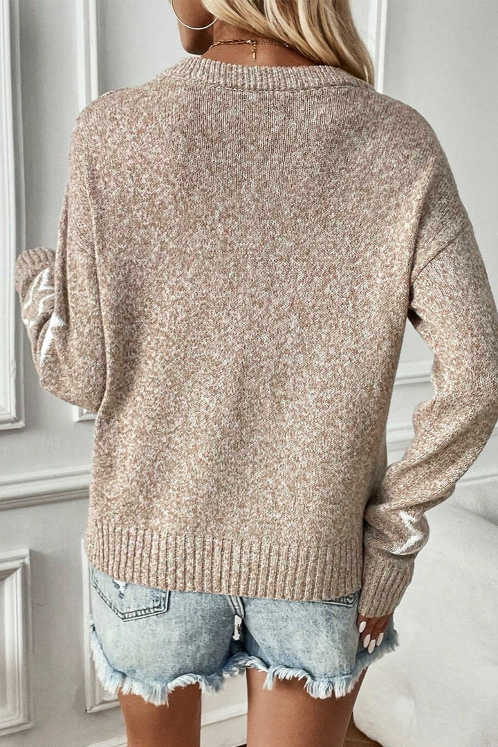 **PRE ORDER** Star Round Neck Dropped Shoulder Sweater