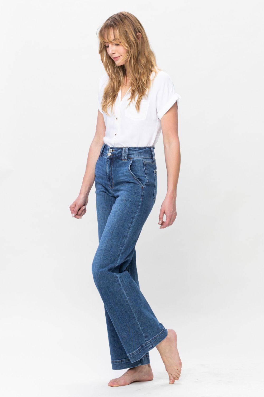 Judy Blue Double Button Wide Leg Jeans *ONLINE EXCLUSIVE*