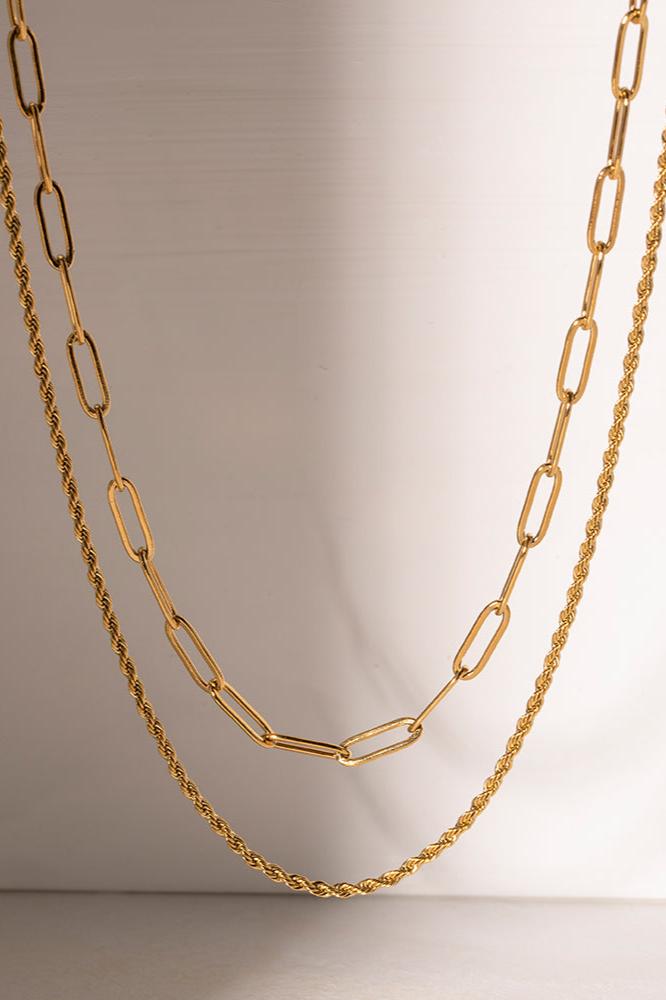 18K Gold-Plated Double Layered Necklace