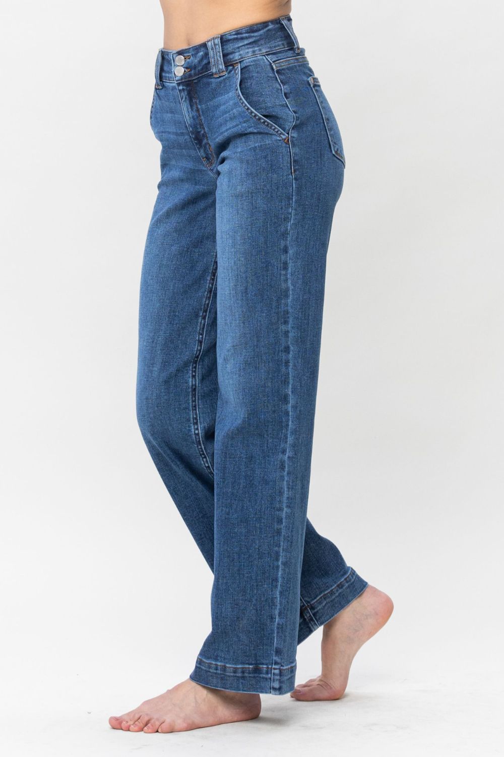 Judy Blue Double Button Wide Leg Jeans *ONLINE EXCLUSIVE*