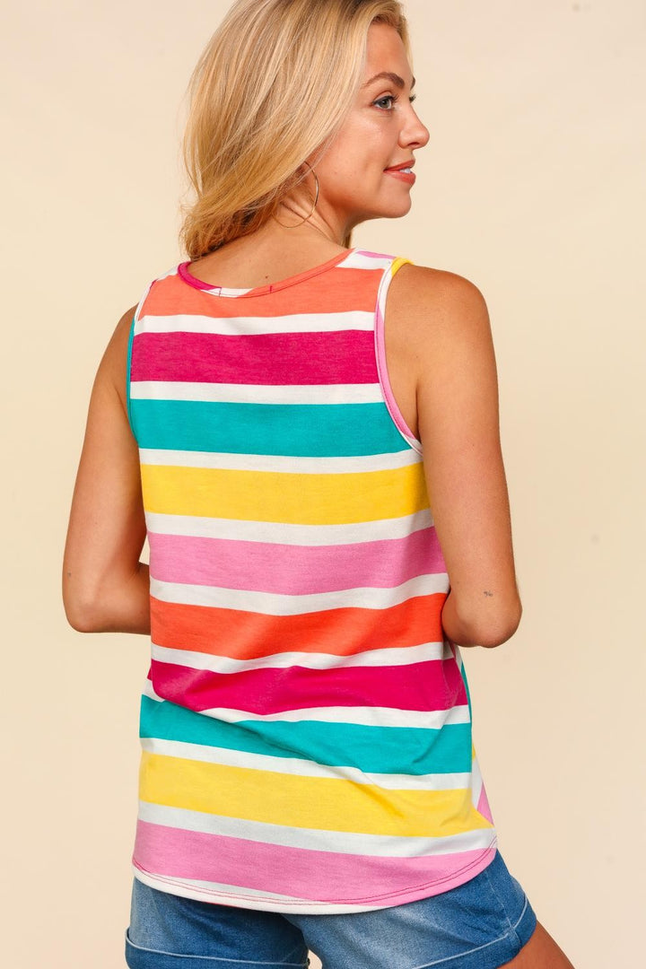 Round Neck Striped Knit Tank *ONLINE EXCLUSIVE*