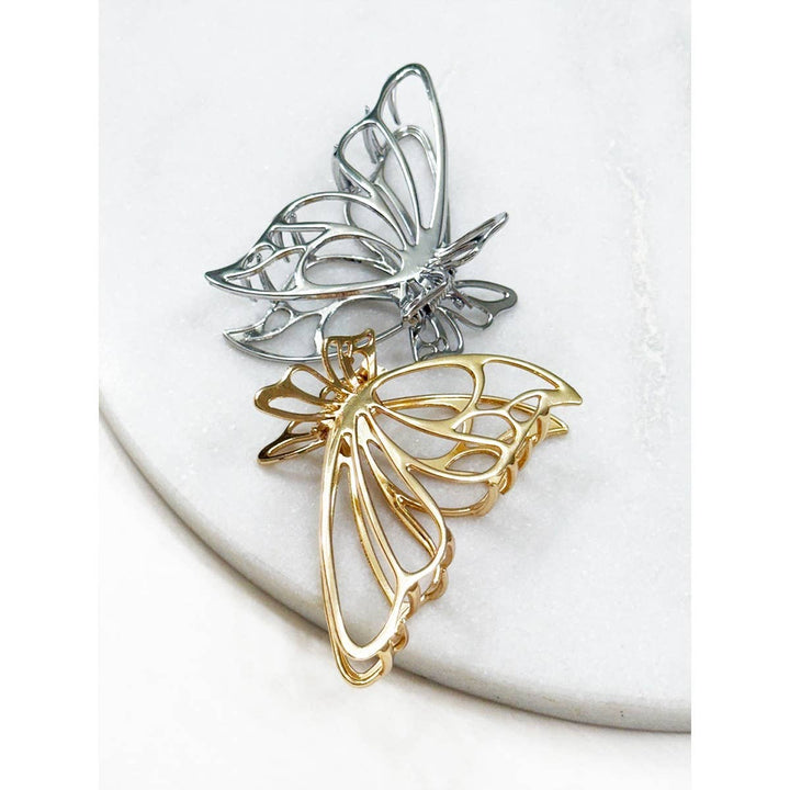 Medium Metal Butterfly Hair Claw: MIX COLOR