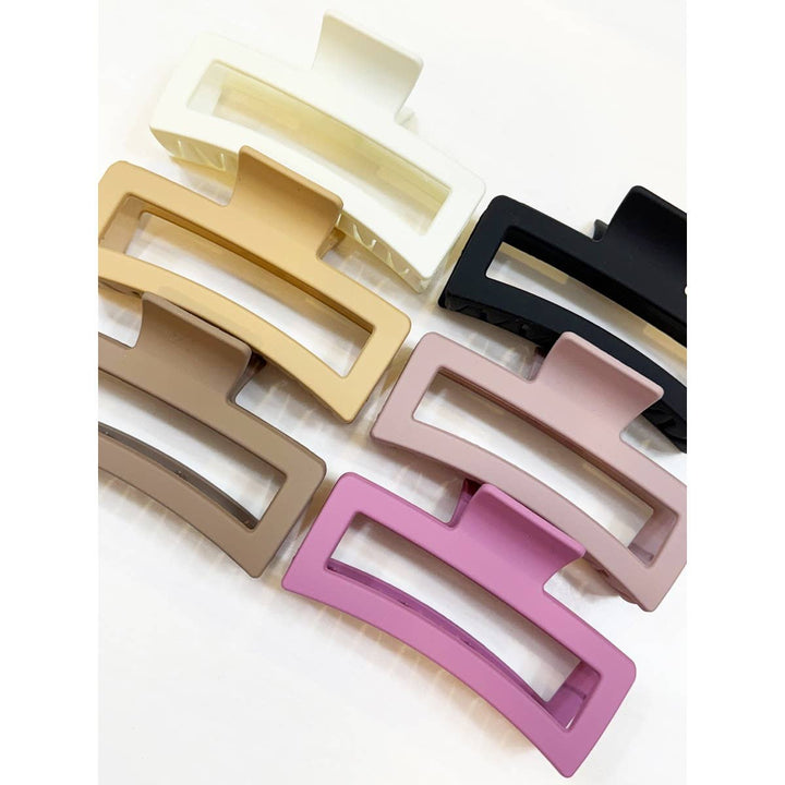 Jumbo Size Cut Out Rectangle Hair Claw Clip: MIX COLOR