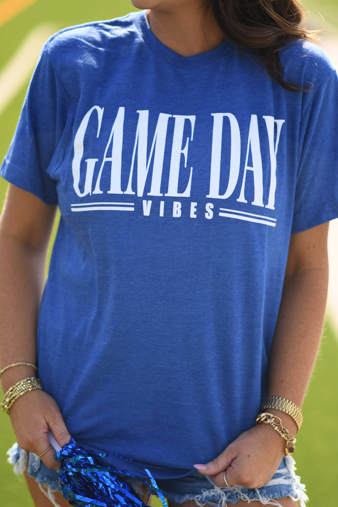 RTS Blue Game Day Vibes Tee: Heather Royal Blue / XL