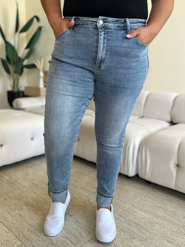 Judy Blue High Waist Cuff Hem Skinny Jeans *ONLINE EXCLUSIVE*