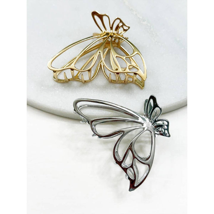 Medium Metal Butterfly Hair Claw: MIX COLOR