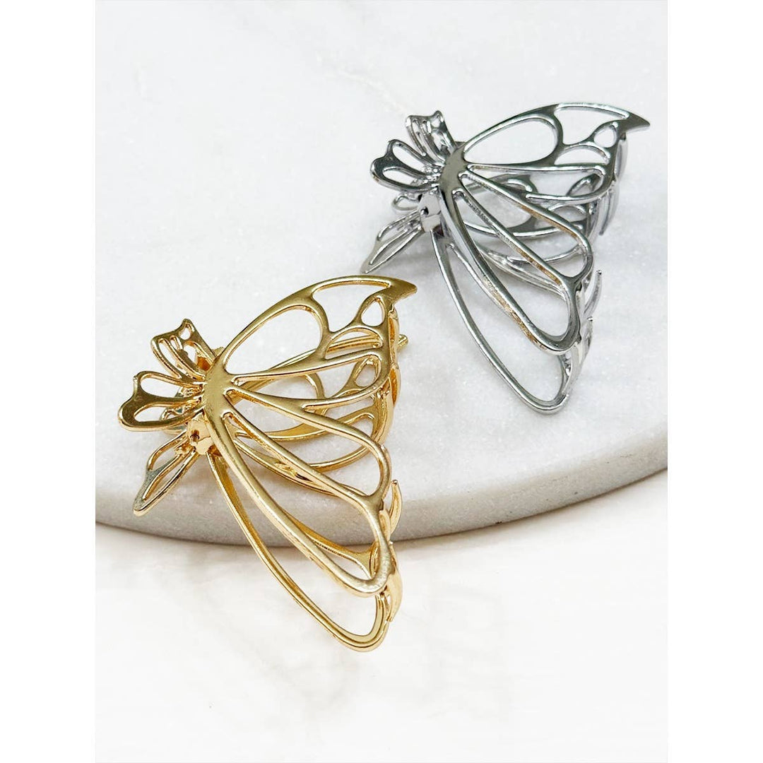 Medium Metal Butterfly Hair Claw: MIX COLOR