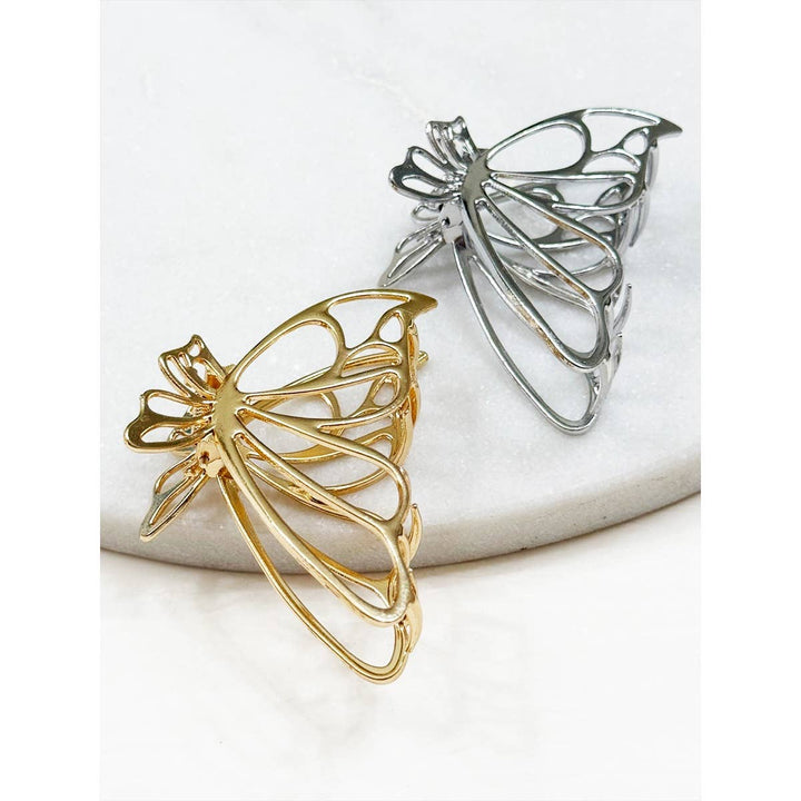 Medium Metal Butterfly Hair Claw: MIX COLOR