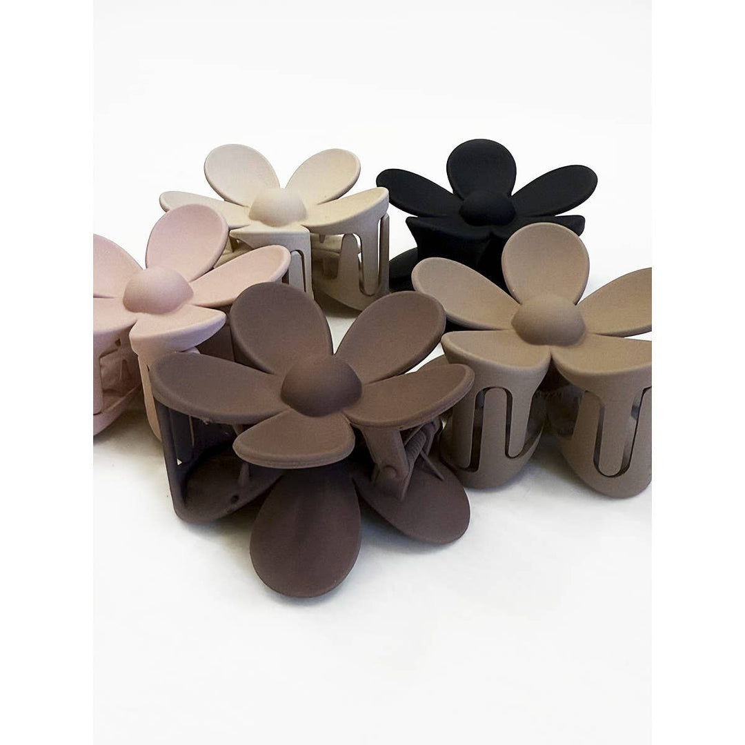 Matte Neutral Color Daisy Hair Clips: MIX COLOR