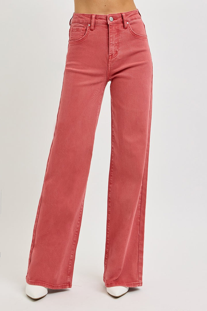 RISEN Full Size High Rise Tummy Control Wide Leg Jeans *ONLINE EXCLUSIVE*