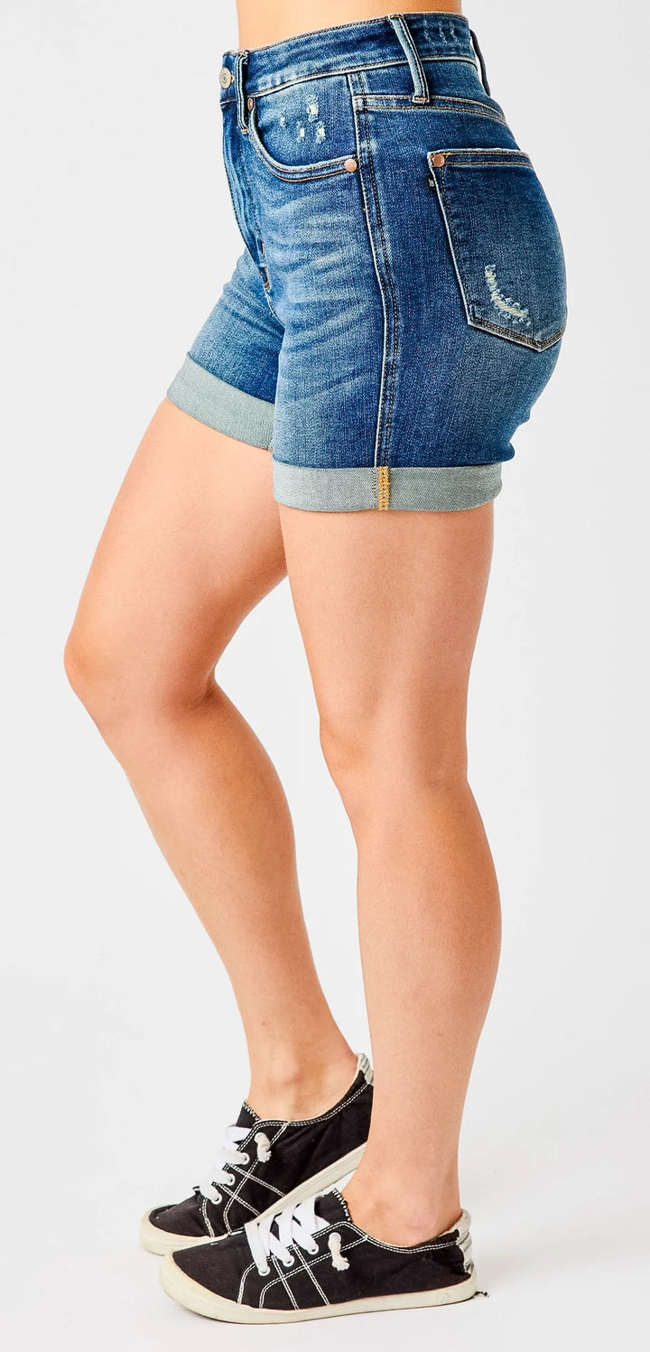 Judy Blue High Rise Tummy Control Shorts •Vintage Wash•