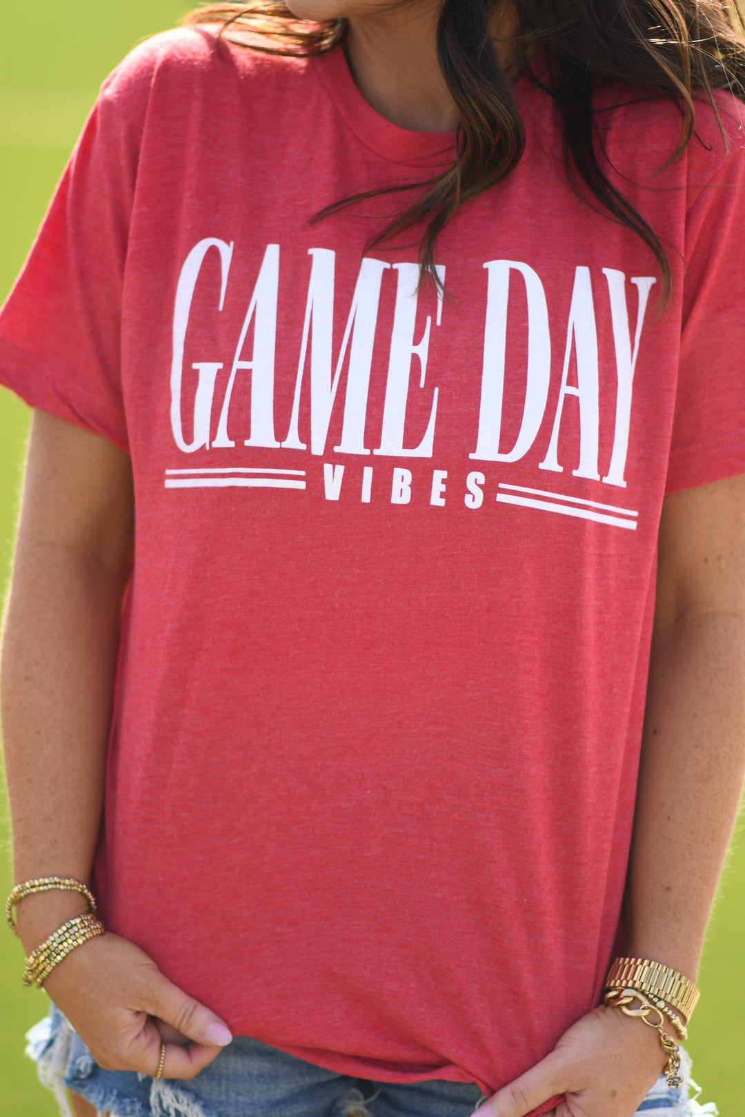 RTS Red Game Day Vibes Tee: Heather Red / M