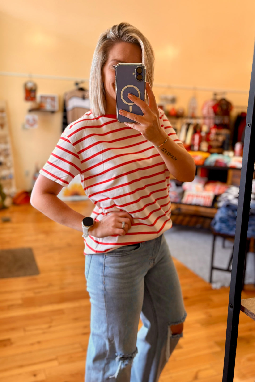 Oversized Striped Boxy Tee