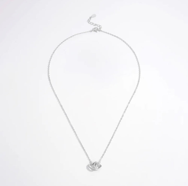 925 Sterling Silver Inlaid Zircon Heart Necklace