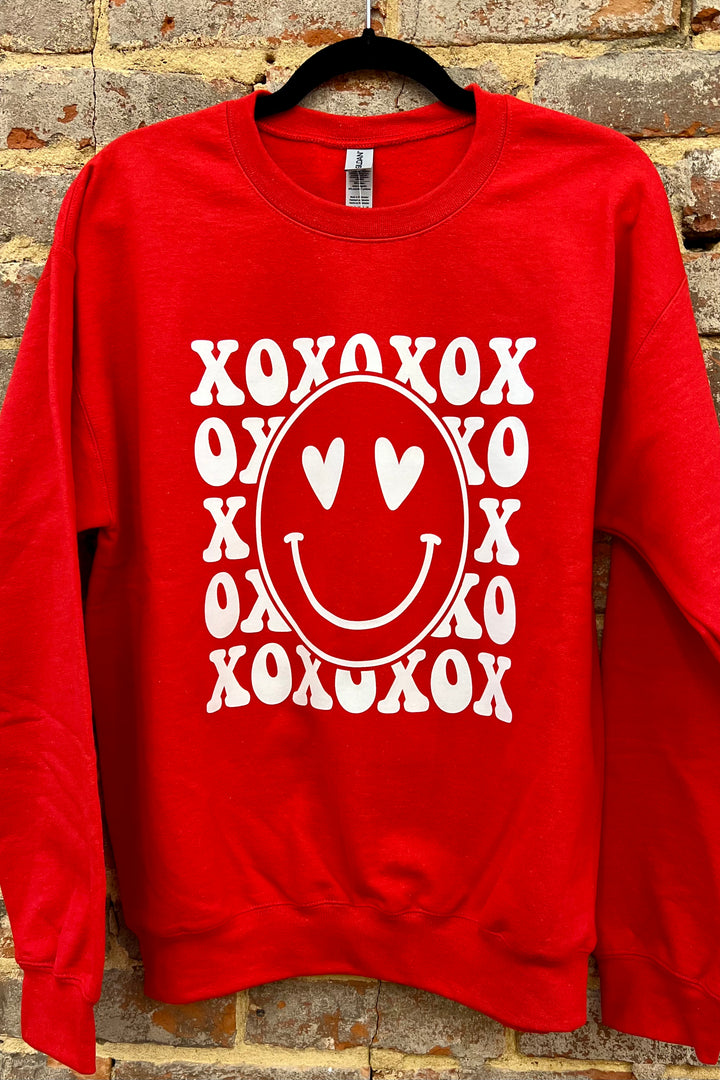 Designs By Rusty Valentine Smiley Sweatshirt