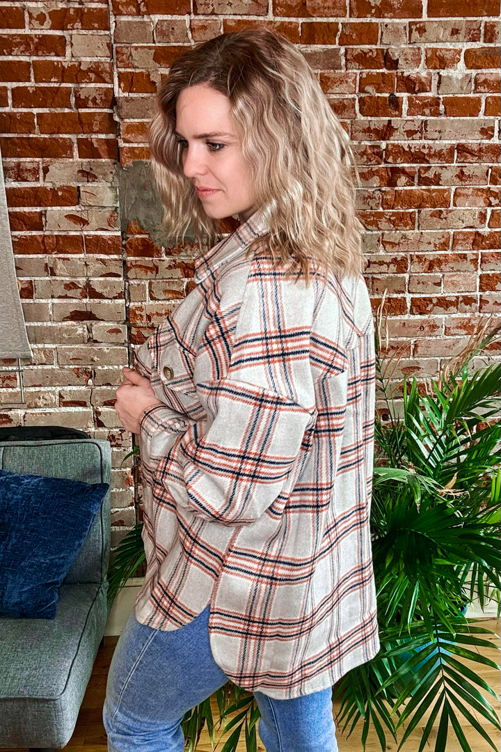 Oversized Plaid Print Shacket