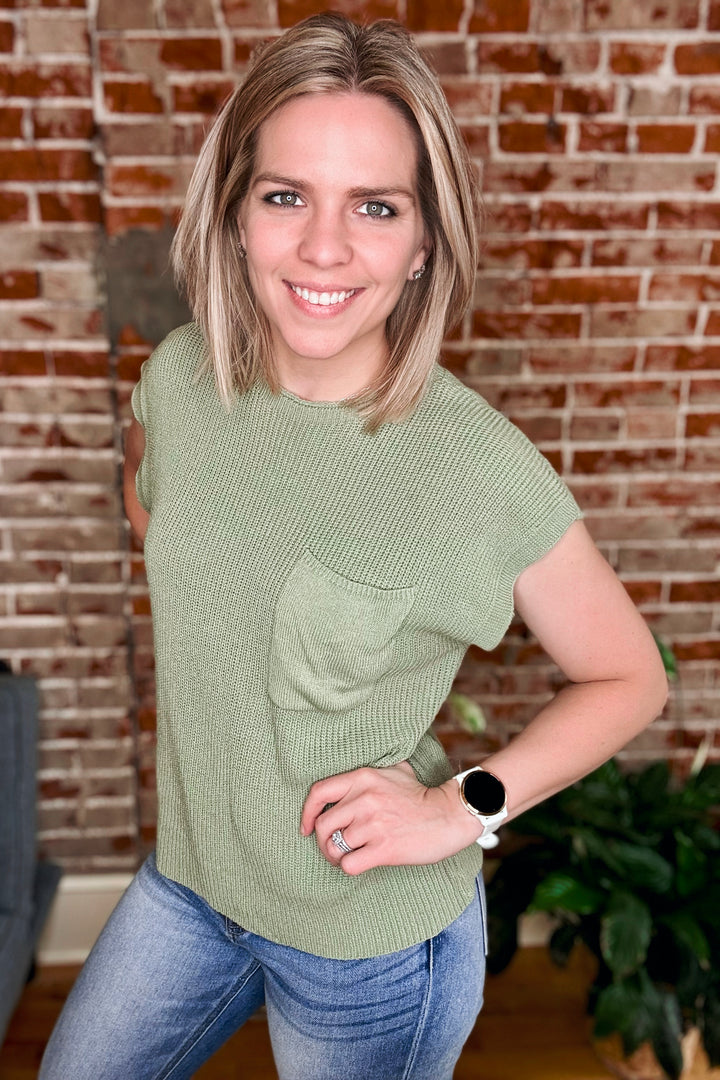 Short Sleeve Round Neck Sweater Top