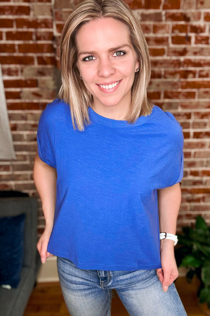 Cotton Slub Short Sleeve Tee •Blue•