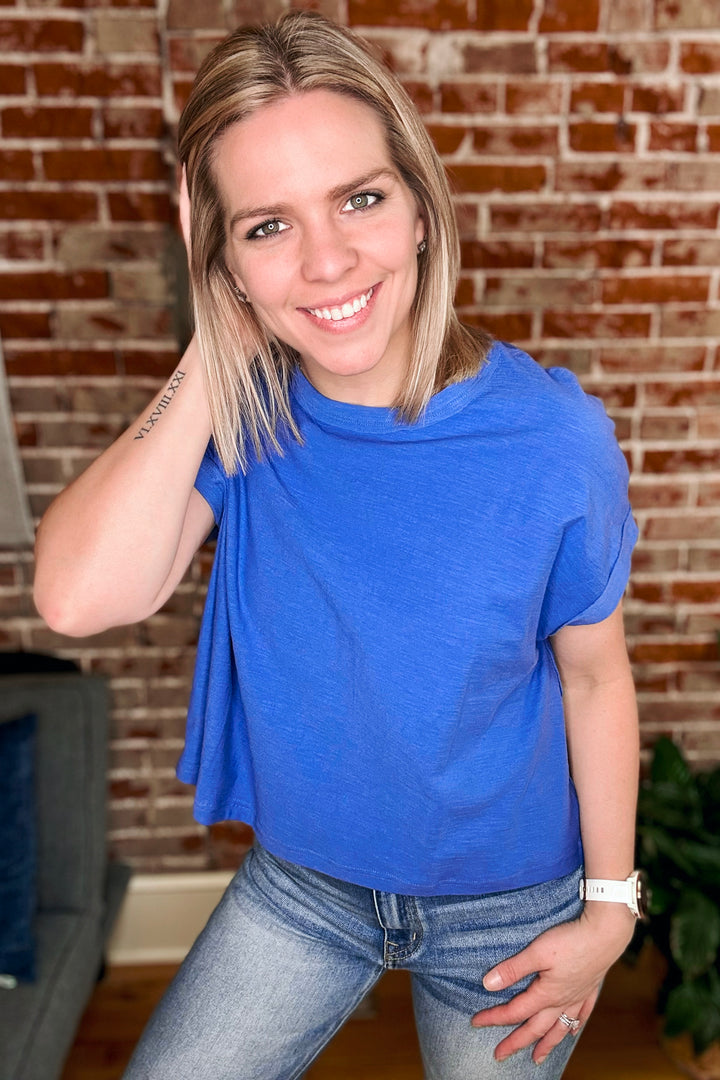 Cotton Slub Short Sleeve Tee •Blue•