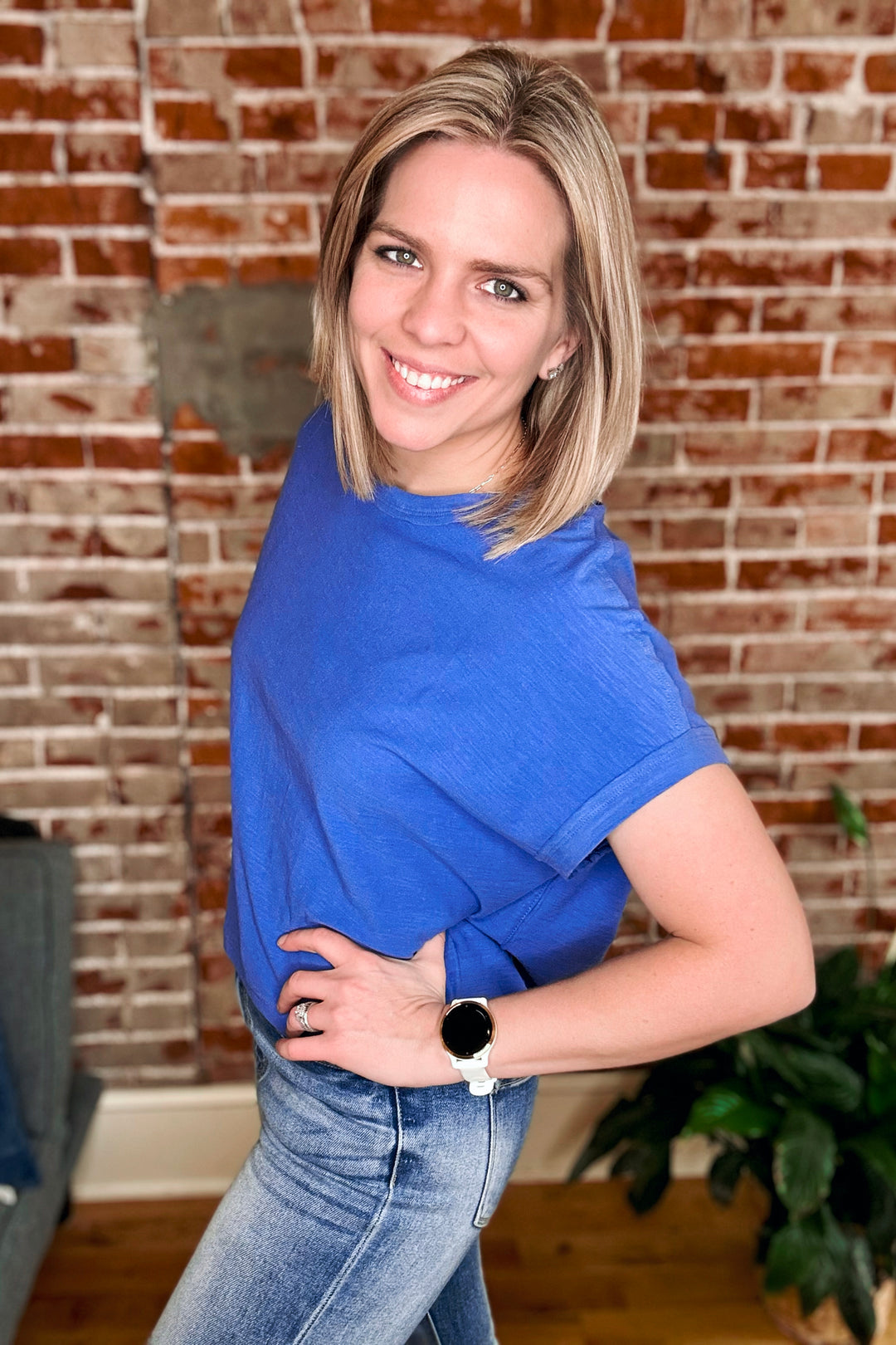 Cotton Slub Short Sleeve Tee •Blue•