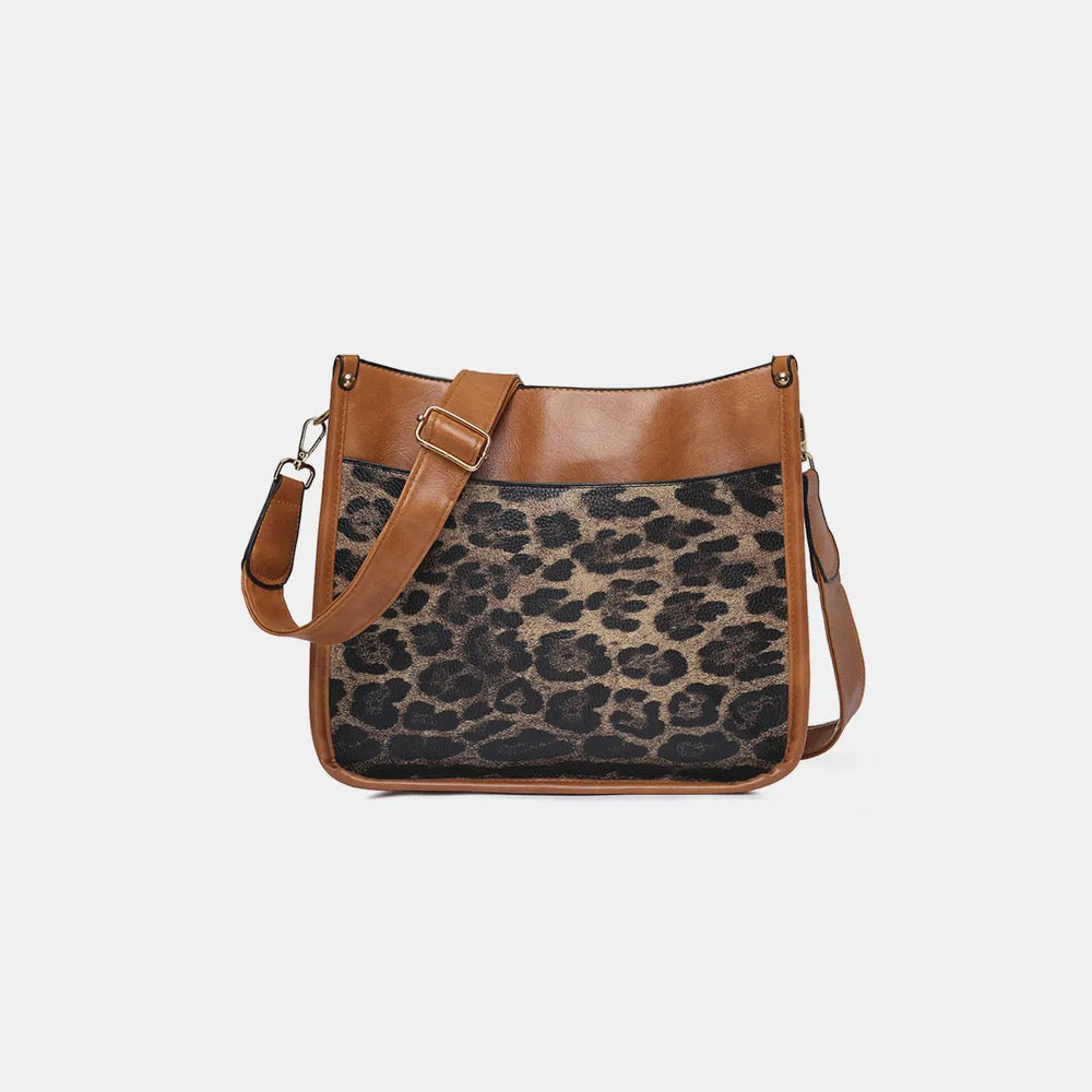 Leopard Crossbody Handbag Purse With Strap