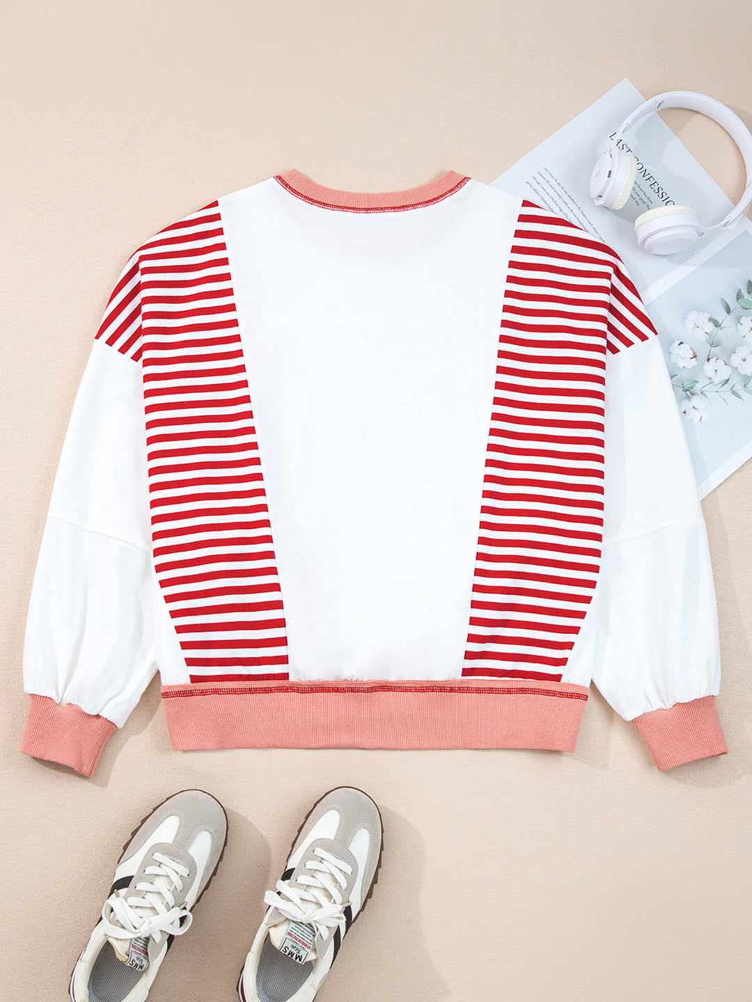 Stripe Colorblock Oversized Sweatshirt
