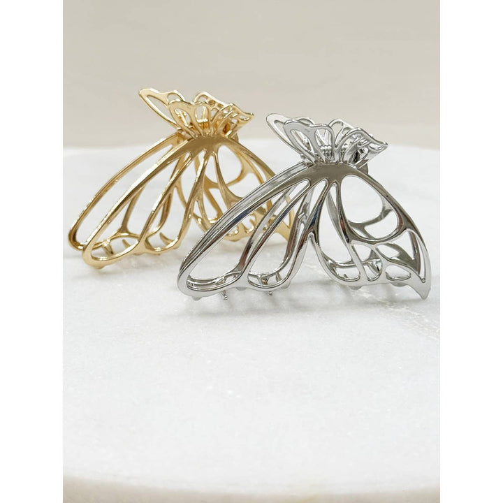Medium Metal Butterfly Hair Claw: MIX COLOR