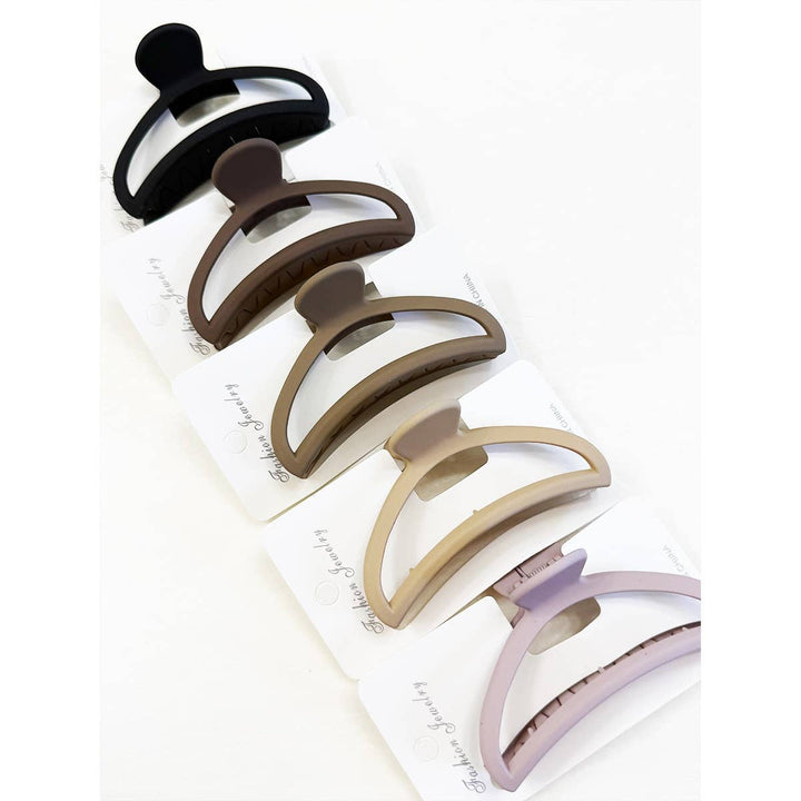 Minimalist Matte Half Moon Hair Claw Clips: MIX COLOR