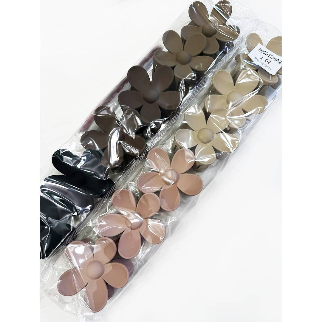 Matte Neutral Color Daisy Hair Clips: MIX COLOR