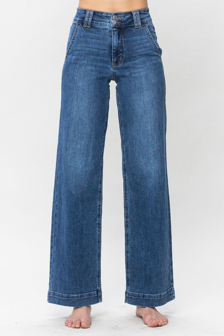 Judy Blue Double Button Wide Leg Jeans *ONLINE EXCLUSIVE*