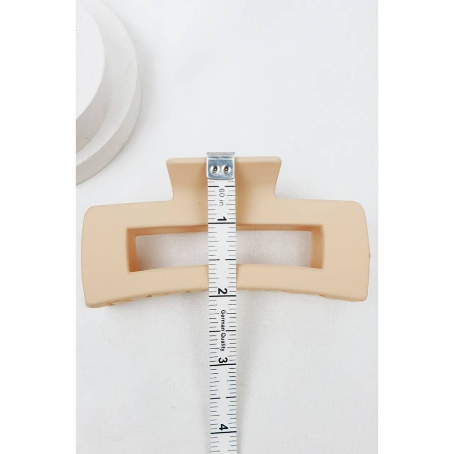 Nuetral Tones Matte Cut Out Rectangle Hair Claw: MIX COLOR / ONE(12)